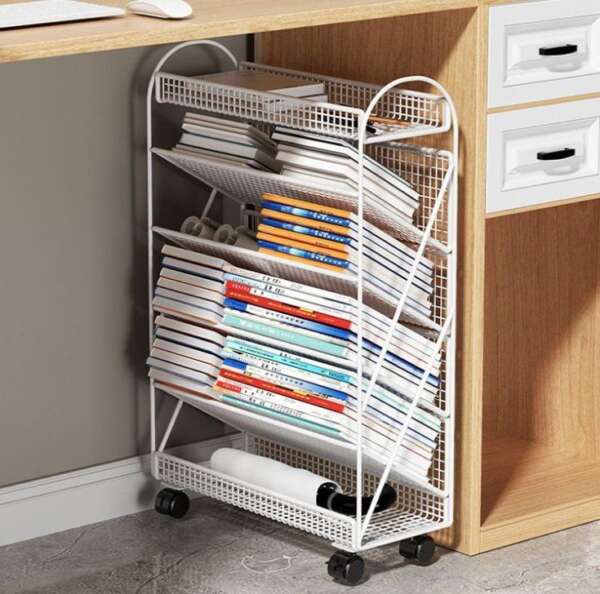 ชั้นวางของแบบพับเก็บได้ – ไม้ + ผ้า