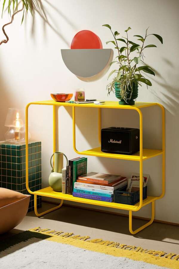 ชั้นโลหะสีขาวพร้อมที่จับ – สำหรับโต๊ะทำงาน